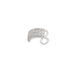 Piercing Pressão Cravejado Cristal Prata 925