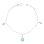 Pulseira Três Corações Cristais Prata 925