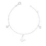 Pulseira Borboleta Vazada Cristais Prata 925