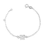 Pulseira Infantil Borboleta Texturizada Prata 925