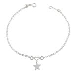 Pulseira Coração Pingente Estrela Prata 925