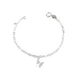 Pulseira Infantil Borboleta Lisa Prata 925