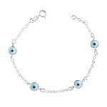 Pulseira Olho Grego Claro Prata 925