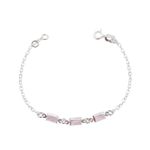 Pulseira Infantil Zirconias Cristais Prata 925