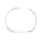 Pulseira Infantil Plaquinha Zirconias Prata 925