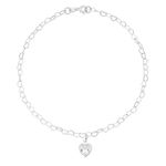 Pulseira Love Coração Único Prata 925 
