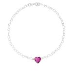 Pulseira Love Coração Único 6mm Prata 925