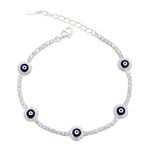 Pulseira Riviera Olho Grego 2mm Prata 925