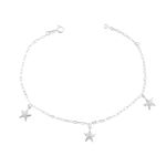 Tornozeleira Estrelas do Mar Prata 925