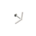 Piercing de Furo Cravejado Prata 925