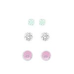 Trio Ponto de Luz Zirconias Mistas Prata 925 