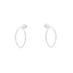 Brinco Oval Vazado Orgânico 2cm Prata 925