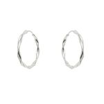 Brinco Argola Ondulada 2,3cm Prata 925