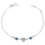 Pulseira Coração Zircônias Prata 925