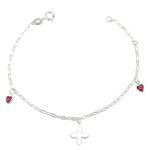 Pulseira Flor Zirconias Prata 925