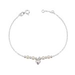 Pulseira Esferas Pérolas com Coração Prata 925