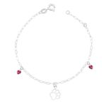 Pulseira Patinha Pet Coração Prata 925