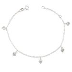 Pulseira Zircônias Corações Cristais Prata 925