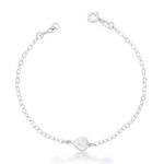 Pulseira Coração Cristal Prata 925