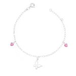 Pulseira Borboleta Vazada Cristais Prata 925