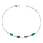 Pulseira Navete Color Prata 925
