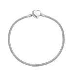 Pulseira Berloque Fecho Coração Liso II Prata 925