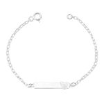 Pulseira Infantil Plaquinha Ursinho Prata 925