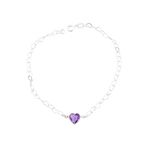 Pulseira Love Coração Único 6mm Prata 925