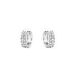 Brinco Argolinha Cravejada Madri Cristal M 0,9cm Prata 925