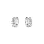 Brinco Argolinha Cravejada Madri Cristal G Prata 925