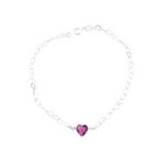 Pulseira Love Coração Único 6mm Prata 925