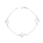 Pulseira Trevos Lisos Prata 925