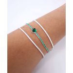 Pulseira Riviera Esmeralda com Coração Prata 925
