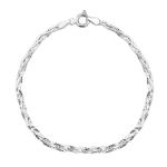 Pulseira Trançada Diamantada 3 fios 3mm Prata 925