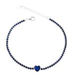 Pulseira Riviera Safira com Coração Prata 925