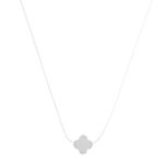 Colar Trevo Madrepérola Fio de Nylon Prata 925
