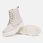 Bota Feminina Coturno Lecas Tratorada Off White