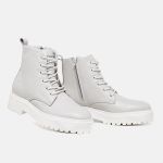 Bota Feminina Coturno Lecas Tratorada Off White