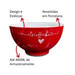 Bowl Porcelana 440ml Vermelho Lamour Hauskraft