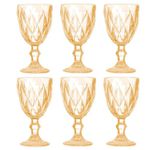 Taças Vidro Diamond Ambar Lyor 06 peças