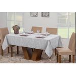 Toalha de Mesa Jacquard Adamascado Branco