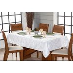 Toalha de Mesa Jacquard Adamascado Branco