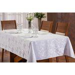 Toalha de Mesa Jacquard Adamascado Branco