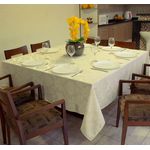 Toalha de Mesa Jacquard Adamascado Marfim