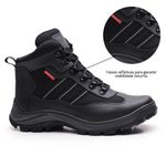 Bota coturno de segurança EPI´s em Couro ref. Fall Preto