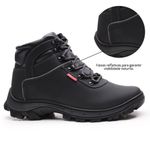 Bota coturno de segurança EPI´s em Couro ref. Otan Preto