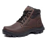 Bota coturno de segurança EPI´s em Couro ref. Force Café