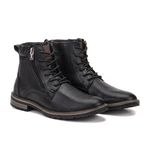 Bota casual em couro Dante Preto