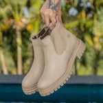  Bota Coturno Feminino Agata Marfim