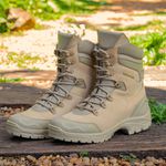 Bota coturno de segurança EPI´s em Couro ref. Bope Areia
